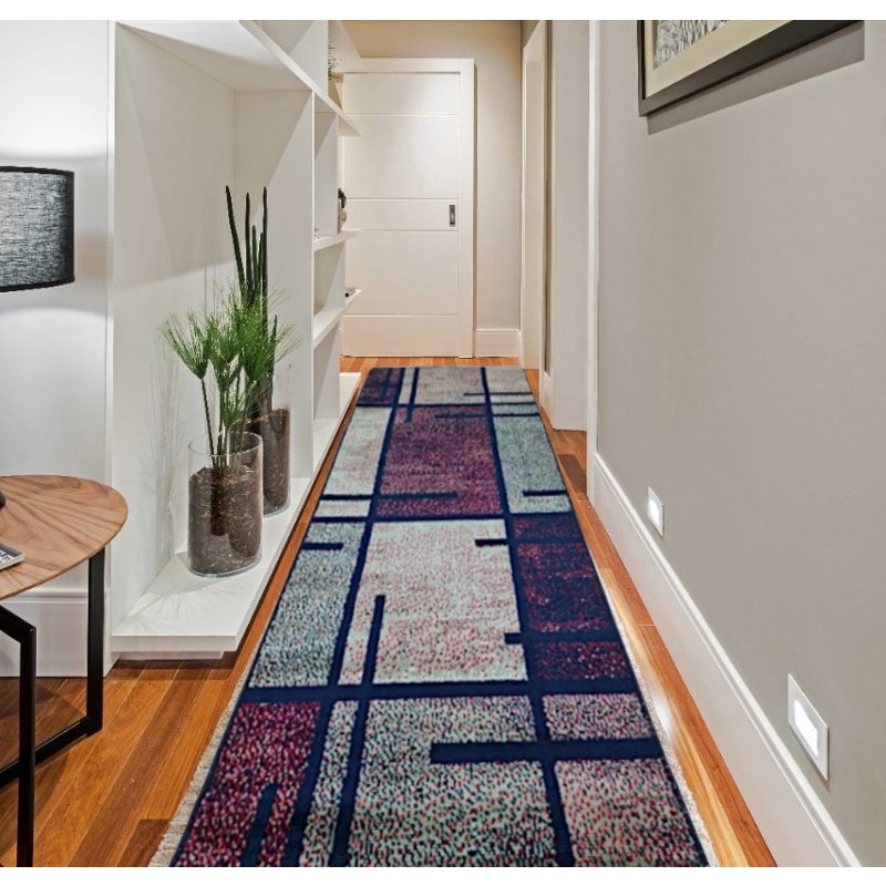 Passadeira tapete 1,80 Macia Pelo Baixo Vinho Sala Corredor Quarto Lancer