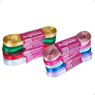 Kit 10 Fitas De Cetim Progresso Nº1 7mm C/10 Metros