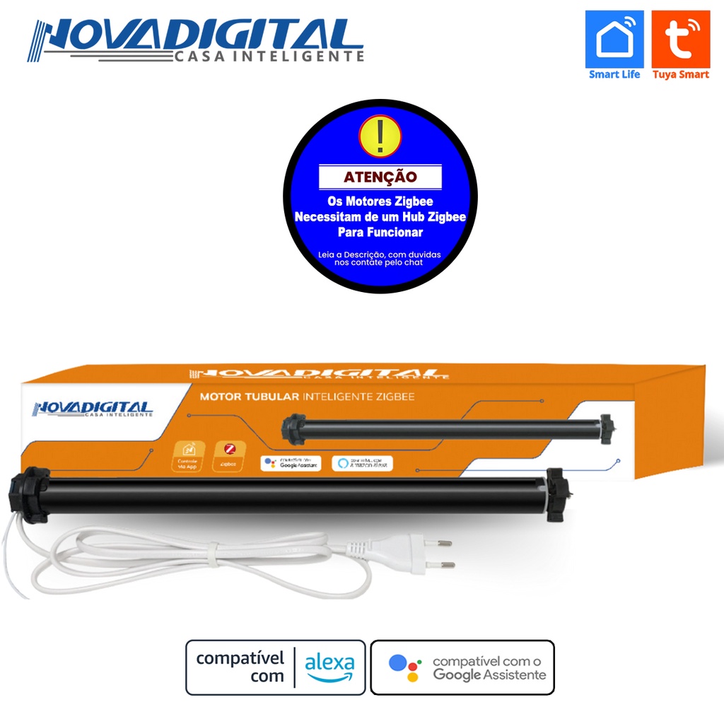 Motor Tubular Inteligente Zigbee Para Persianas Nova Digital Tuya