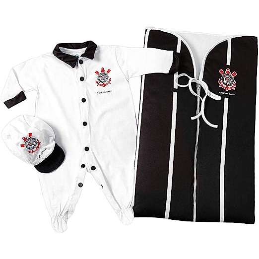 Kit Bebê Saída de Maternidade Corinthians Oficial Menino