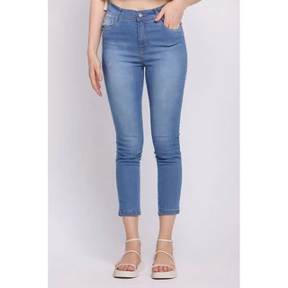 Calça Feminina Jeans Cigarrete Basic Com Bolso Polo Wear Jeans Médio