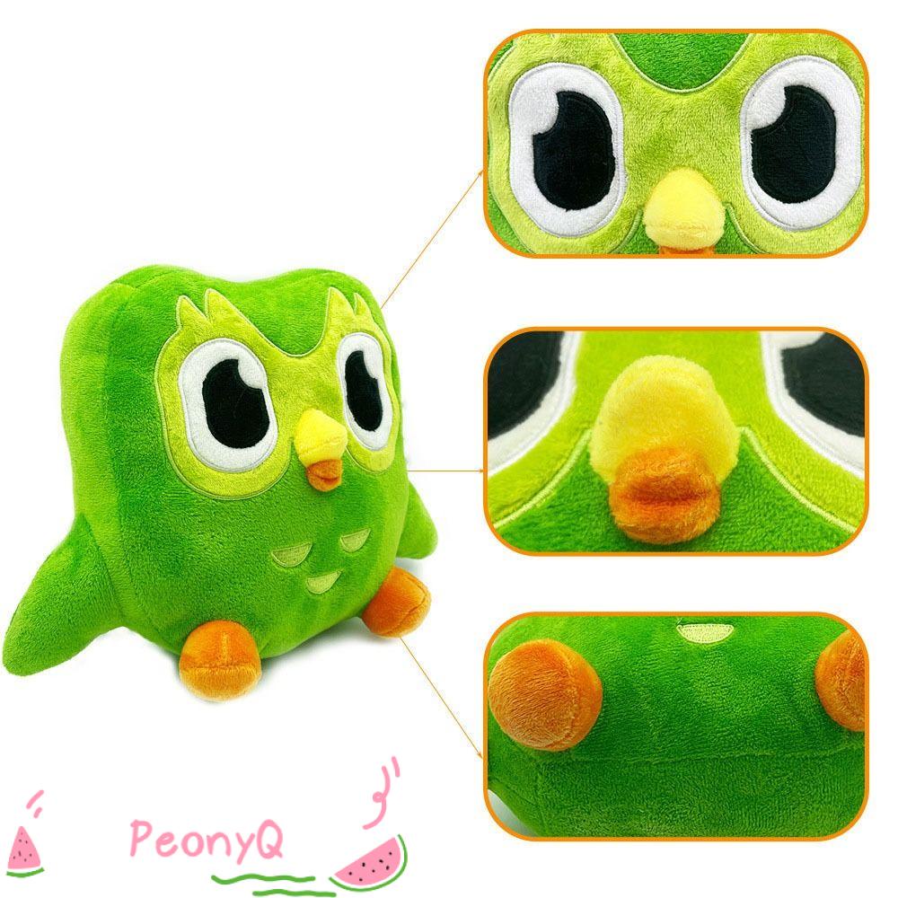 PEONYQ Boneca De Pelúcia 30cm , Duo Plushie De the Owl Toy , Creative Kawaii Duolingo Verde Coruja