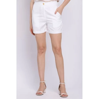 Short Feminino Viscose Alfaiataria Polo Wear Off White