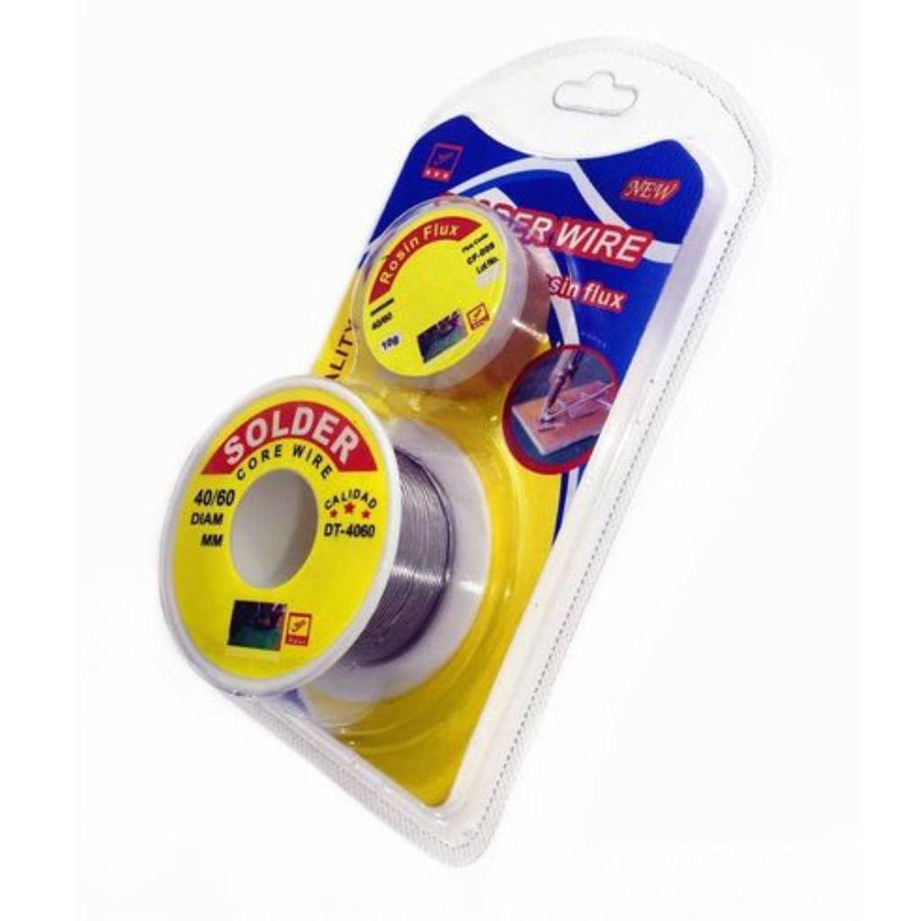 Estanho para Solda 1mm 60x40(snxpb) Carretel 50g + Pasta de Solda 10g