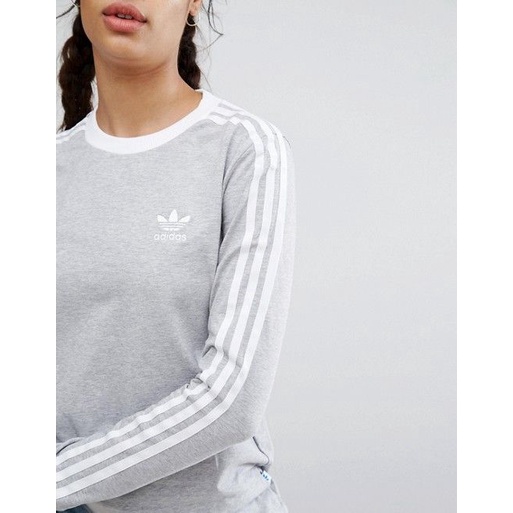 Camiseta Retrô Manga Longa 3 Stripes .