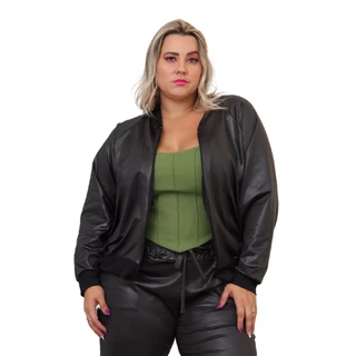 Bomber Cirrê Feminina Plus Size G1 G2 G3 Jaqueta Casaco Blusa De Frio Jaquetinha ESTILO BLOGUEIRINHA ALFAIATARIA