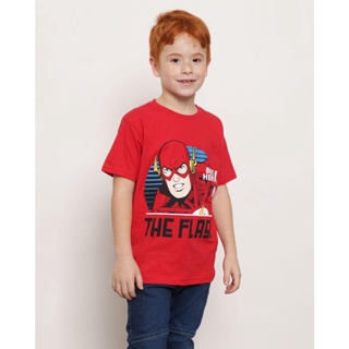 Camiseta Infantil Manga Curta Dc Comics The Flash Vermelha