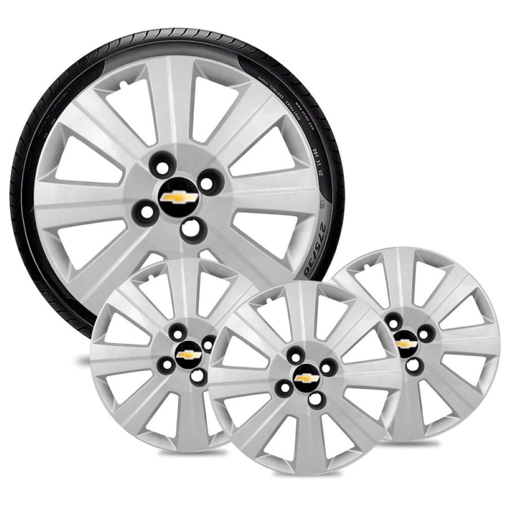 Jogo Calota GM Chevrolet Aro 14 Prata Escolha o Carro