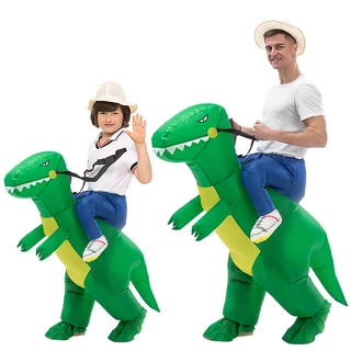 Criança Adulto Inflável Dinossauro Cosplay Roupa Traje Jardim De Infância Desempenho Fantasia Infantil Festa De Halloween Carnaval