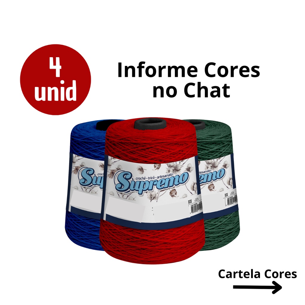 NOSRAM 6500 4本セット Kit 4 Unidades Barbante Supremo 600g Nr 4, 6 ou 8 - ESCOLHA CORES