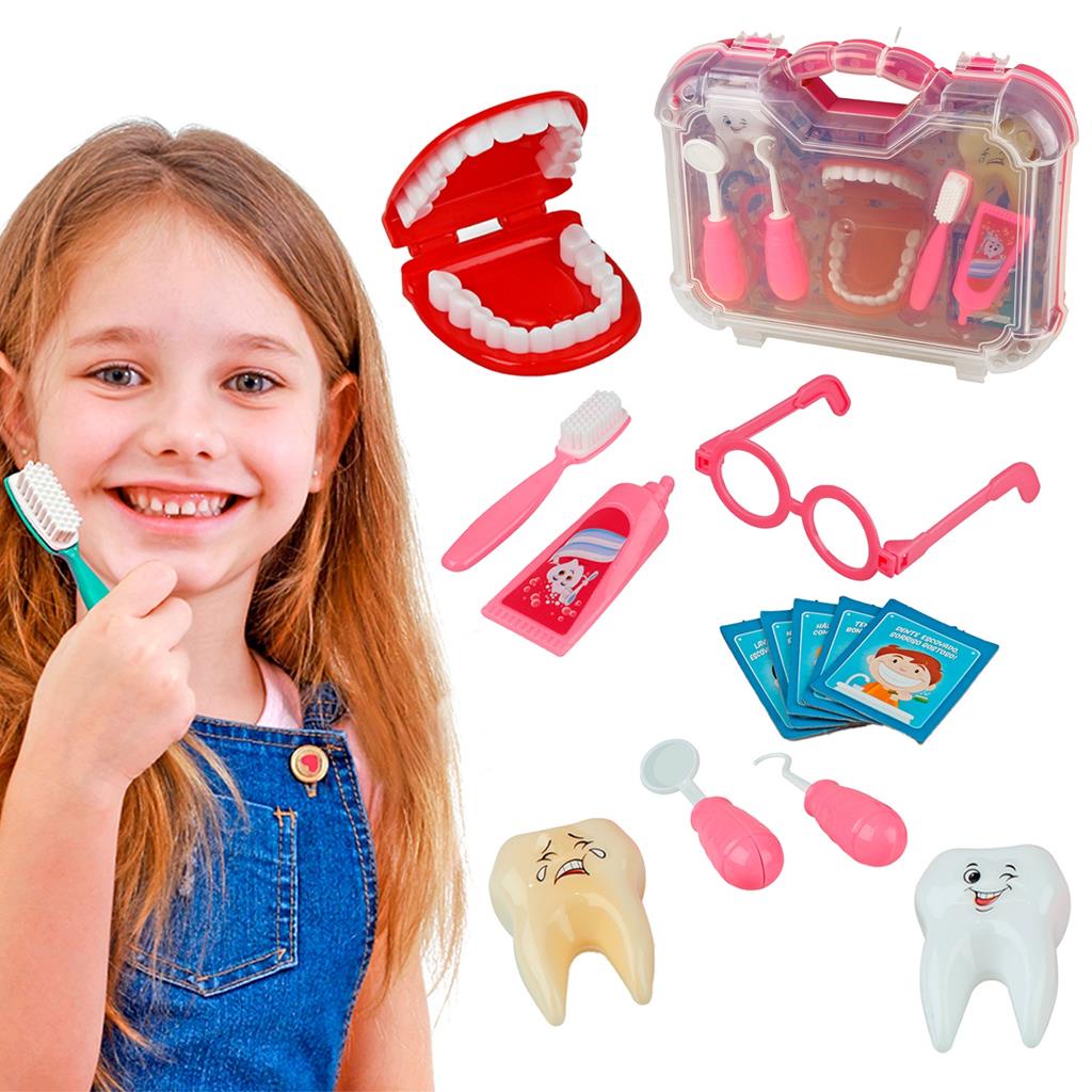 Ferramentas De Dentista Com Dentadura De Brinquedo Infantil Para ...