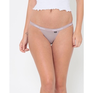 Calcinha String Cós Elástico Bege