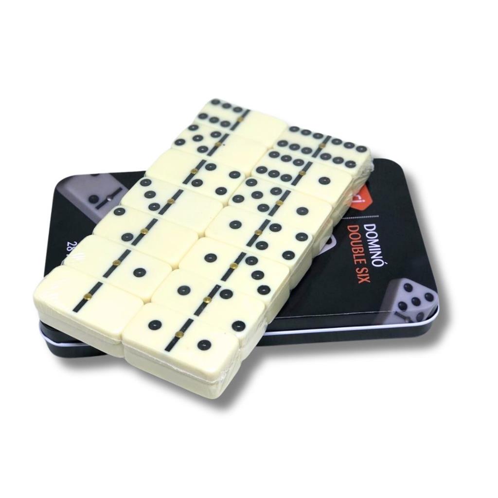 Jogo de Domino lata 28 pecas 2 a 4 jogadores