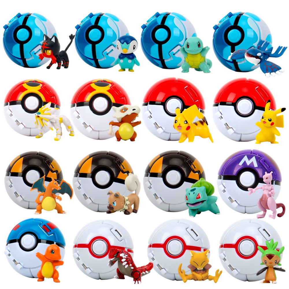 1Pc Pokeball + 1pc Grátis Aleatório Pokemon Figuras Dentro 1:1 Anime Action  & Toy Figuras Presente de Natal para As Crianças - AliExpress