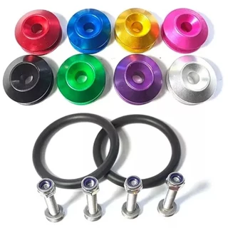 Kit 4 Pçs Anilha Trava Para-choque Quick Release Rebaixado 9 COR Fixador Arruela Parafuso Motor Baía Vesti