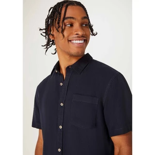 Camisa Básica Masculina Manga Curta Slim Em Linho Hering em Oferta na Shopee