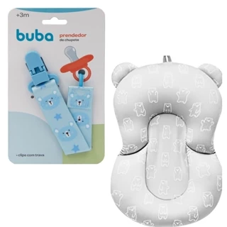 Kit Almofada De Banho E Prendedor De Chupeta Ursinho - Buba