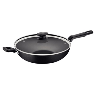 Wok Tramontina Loreto em Alumínio Antiaderente com Tampa de Vidro 28 cm 3,3 L