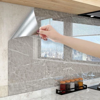 Rolo de 10 Metros Papel De Parede Aluminio Adesiva Impermeavel Protetor Fogao