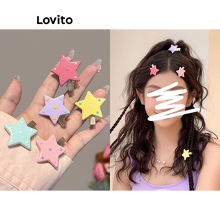 Lovito Grampos De Cabelo Casuais Stars Star Com Bolinhas Para Mulheres LFA11324