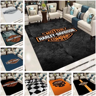 Logotipo Da Motocicleta Harley Tapete Impresso , Sala De Estar , Área Do Sofá , Rastejantes Para Crianças , De Chão Lavável , Absorvente E Antiderrapante , Personalizável66