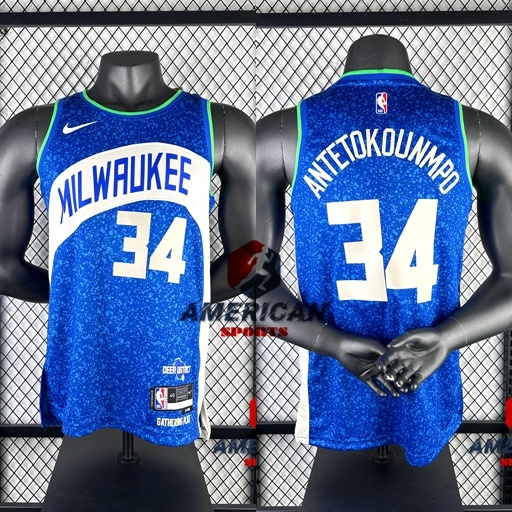 Camiseta Da Cidade De Basquetebol Masculina 2024nba Milwaukee Bucks Giannis Antetokounmpo 2023 