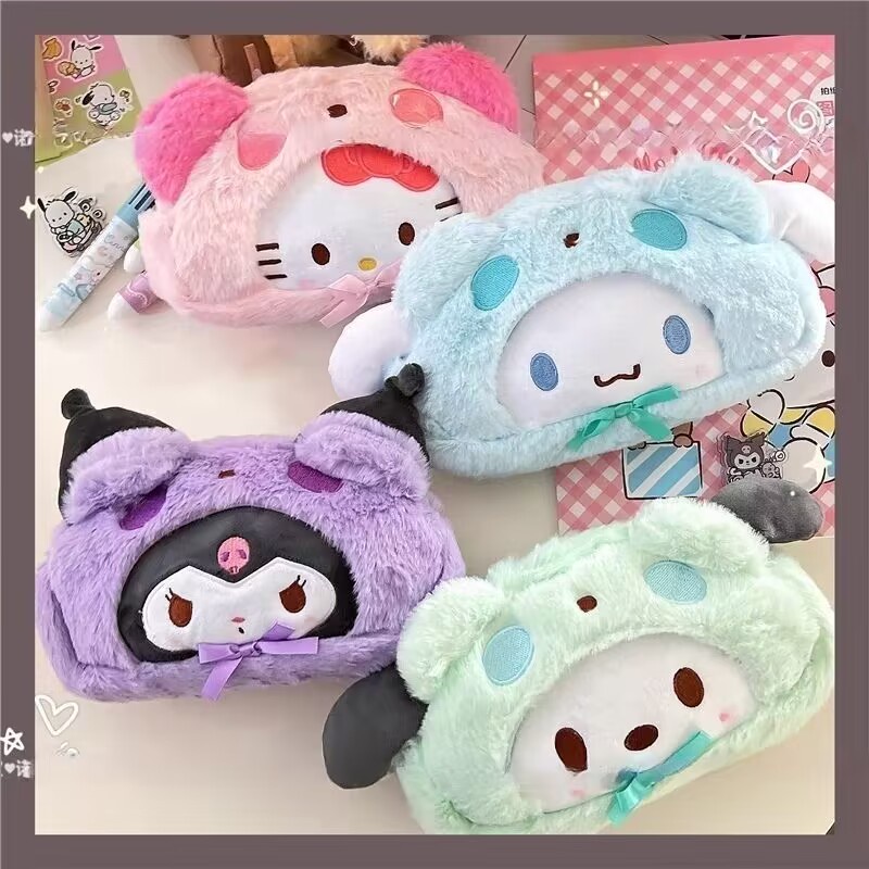 BABUN Geniş Büyük Anime Kuromi Cinnamoroll Pon Ponlu Okul Çantası Kuromi Kız Çocuk Okul Sırt