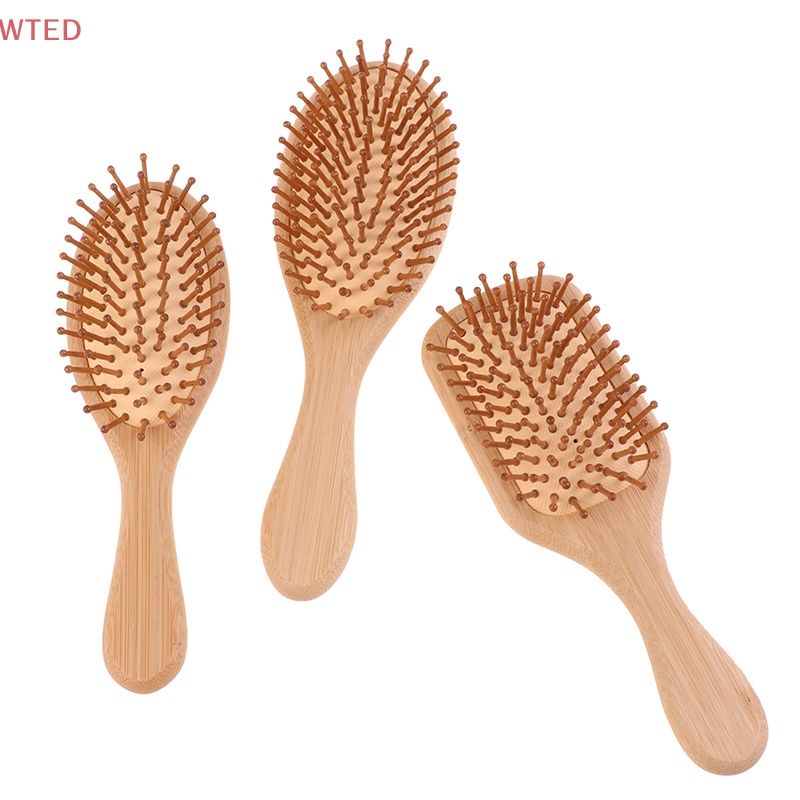 (WTED) 1Pc Escova De Cabelo Feminina Massagem Pentes De Bambu Anti-Estáticos Ferramentas De Modelagem