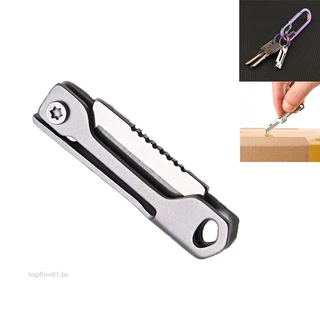 1Pc Suprimentos Para Acampamento Ao Ar Livre Faca De Bolso De Aço Inoxidável Mini Cabeça Quadrada