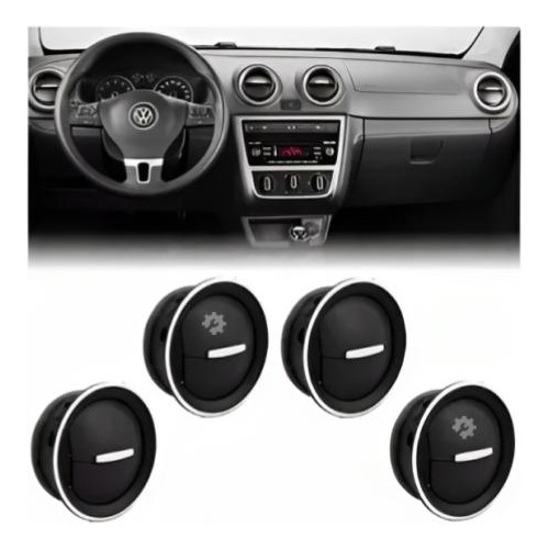 Kit 4 Difusor Ar Prata Gol Voyage Saveiro G6 2013 14 15 2016