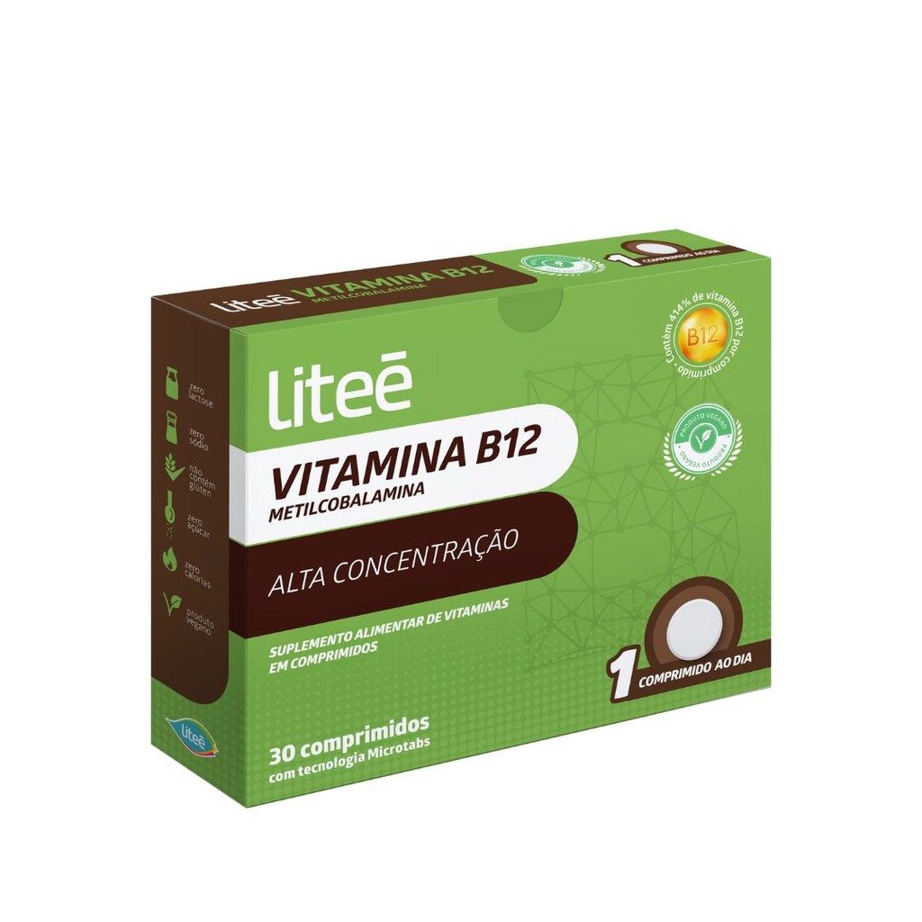 Vitamina B12 Metilcobalamina | Alta concentração - 30 comprimidos ...