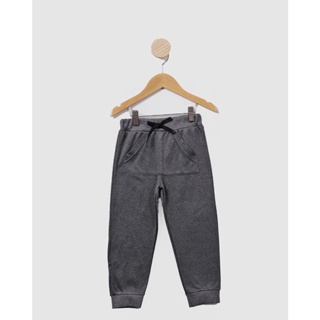 Calça Bebê Helanca Bolso Canguru Cinza Escuro