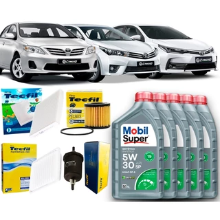 Kit Revisão Troca De Óleo 5w30 e Filtros Toyota Corolla 1.8 e 2.0 2010 2011 2012 2013 2014 2015 2016 2017 2018 2019