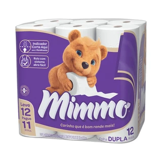 Papel Higiênico Folha Dupla 30m Leve 12 Pague 11 6x12 Mimmo