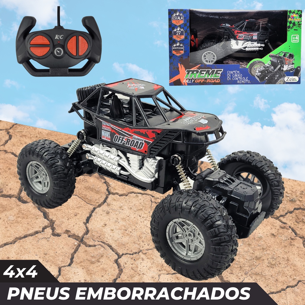 Carrinho de Controle Remoto 4x4 Menino Recarregável Jipe | Shopee Brasil