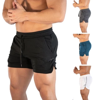 【MAOINGMEN】Short Masculino Esportivo Grandes Músculos Grandes Músculos Calções Maratona de Três Pontos de Secagem Rápida