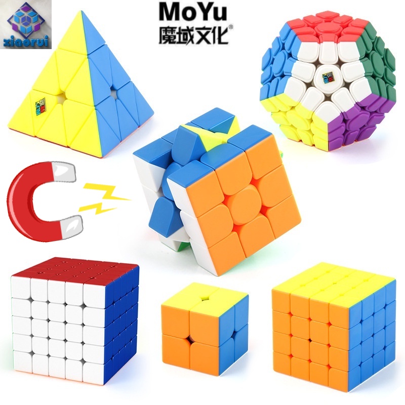 Caixa 4 Cubos Mágicos 2x2 + 3x3 + 4x4 + 5x5 Moyu Cor Da Estrutura