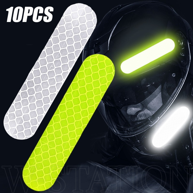 10Pcs Adesivo Refletivo De Alerta De Capacete De Alta Qualidade/Noite Paster/Anti-Colisão À Prova D'água