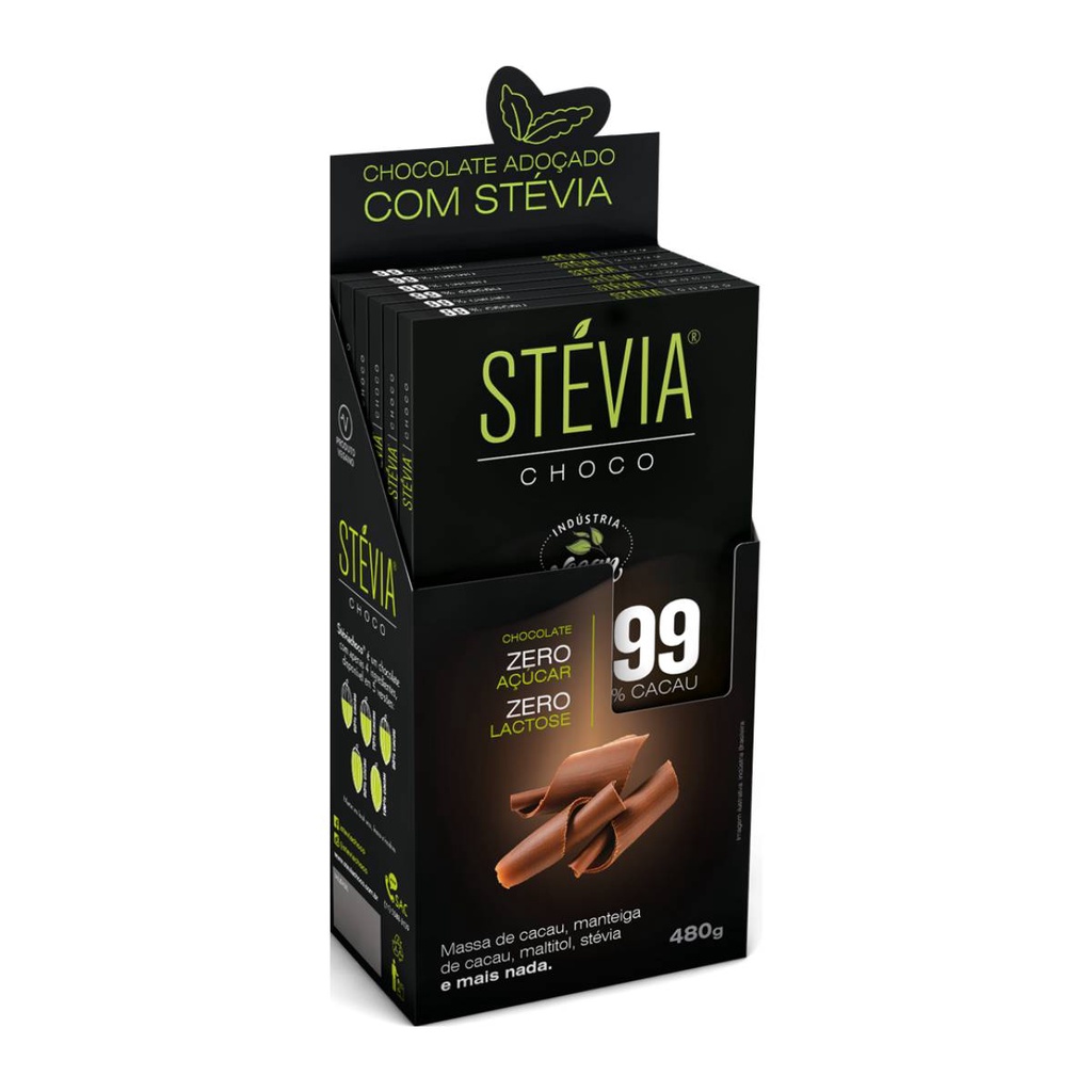 Stevia Choco 99% Cacau 80g Dp 6 Un