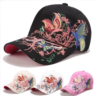 BBYTER Boné De Basebol Bordado Com Lantejoulas Estilo Coreano Borboletas Batom Chapéu De Maré Feminino