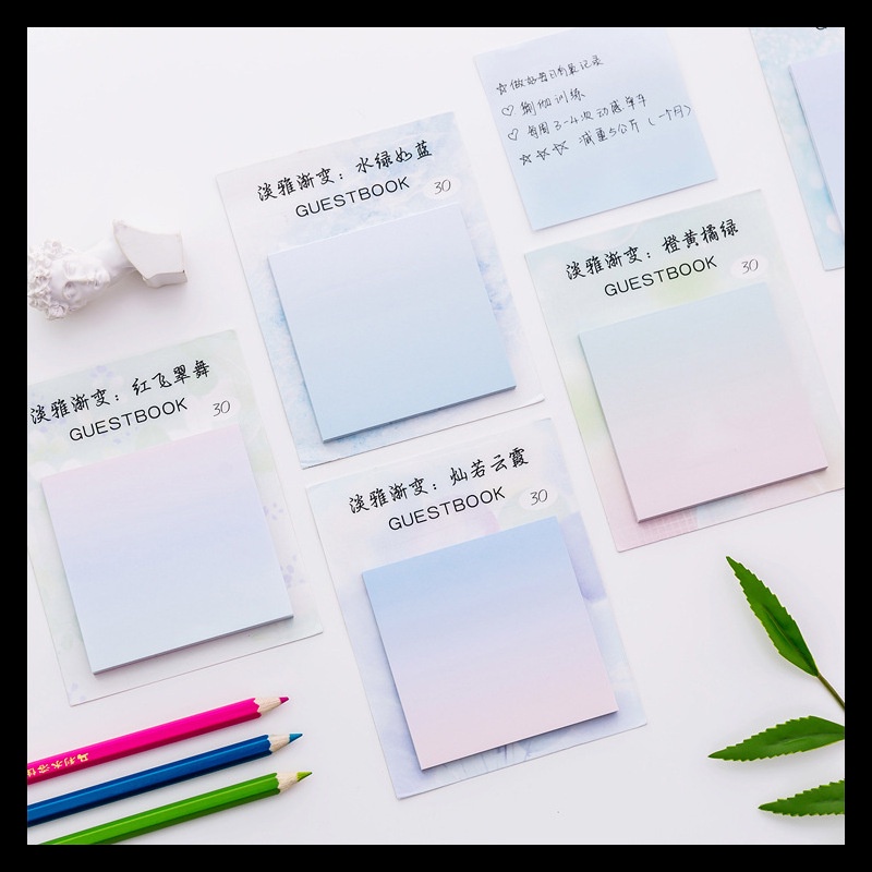 Criativo elegante gradiente mensagem notas N vezes Post-it bloco de ...