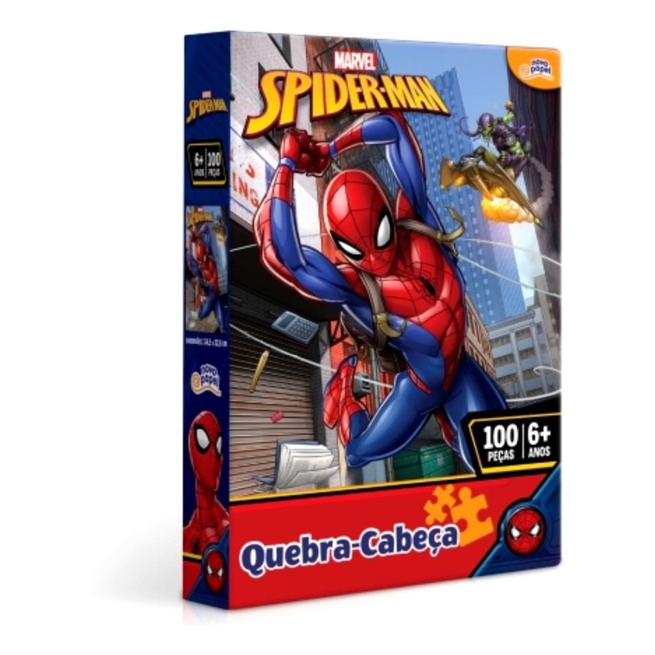Quebra Cabeça Marvel 100 Peças Homem Aranha Toyster 8013 Puzzle ...