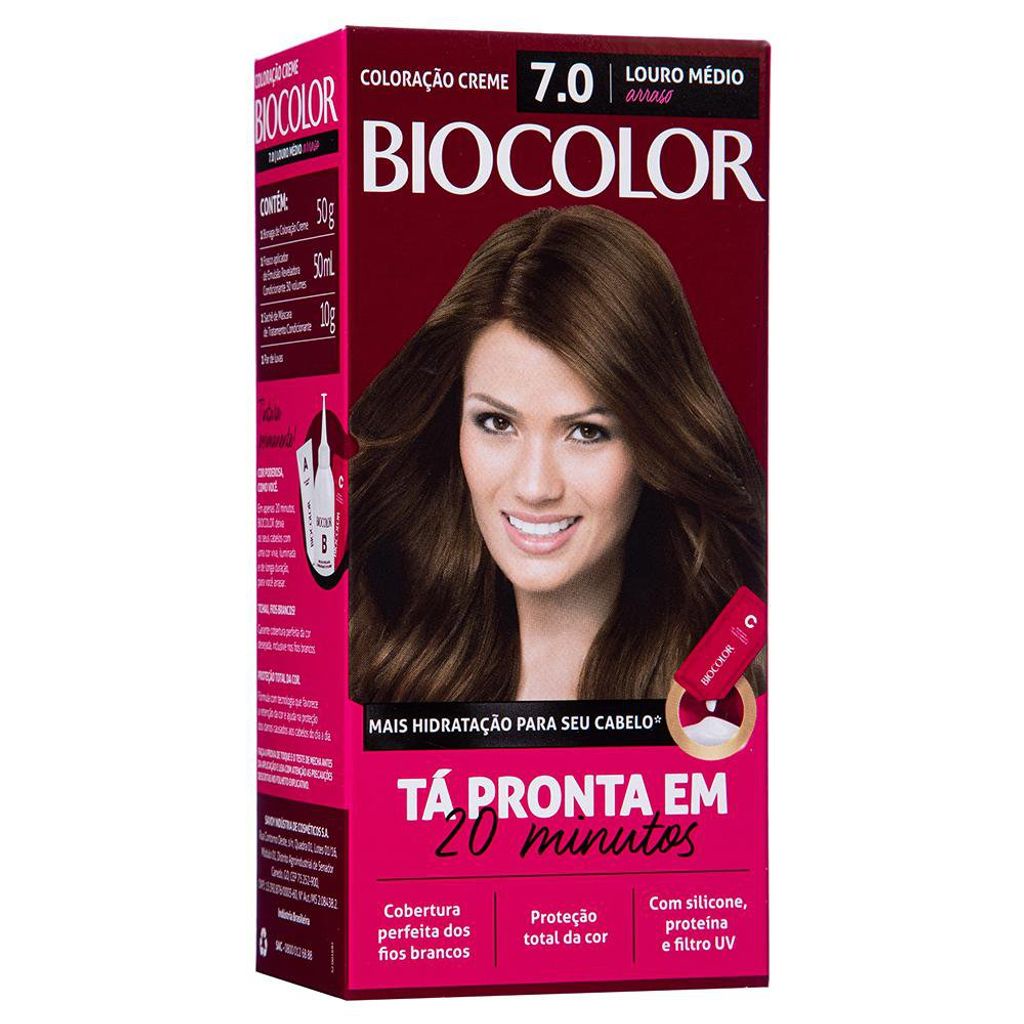 Tinta de Cabelo Biocolor Mini Kit Louro Arraso 7.0 | Shopee Brasil