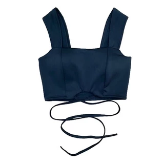 Top Cropped Feminino Tiras Na Cintura Bojo Estilosa Fashion Country Alça Larga Dia a Dia Modinha Elegante Básico