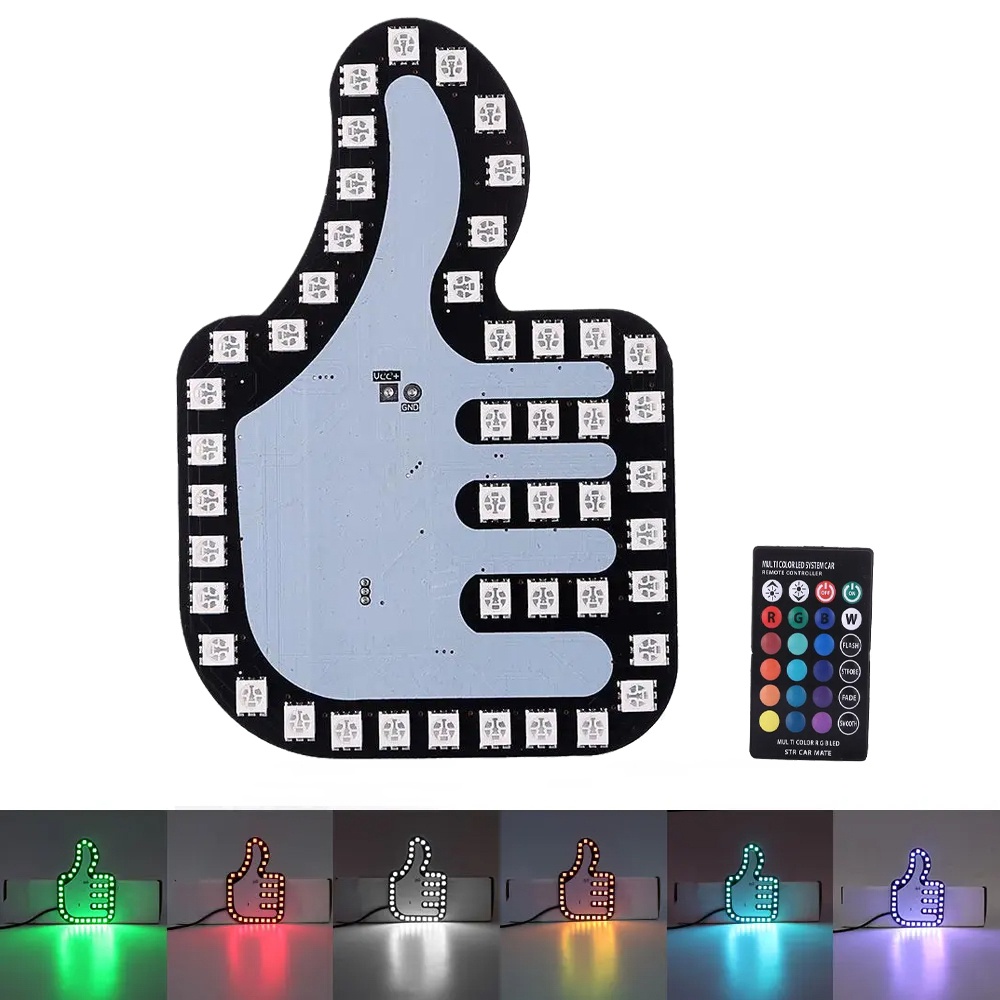 Universal Fun Car Middle Finger LED Light For Automobile Hand Gesture ...