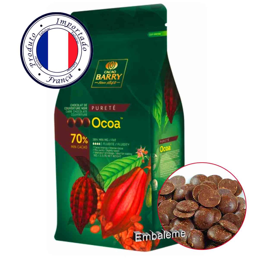 Chocolate Callebaut Amargo Ocoa 70% Cacau Gotas 1kg BARRY CALLEBAUT