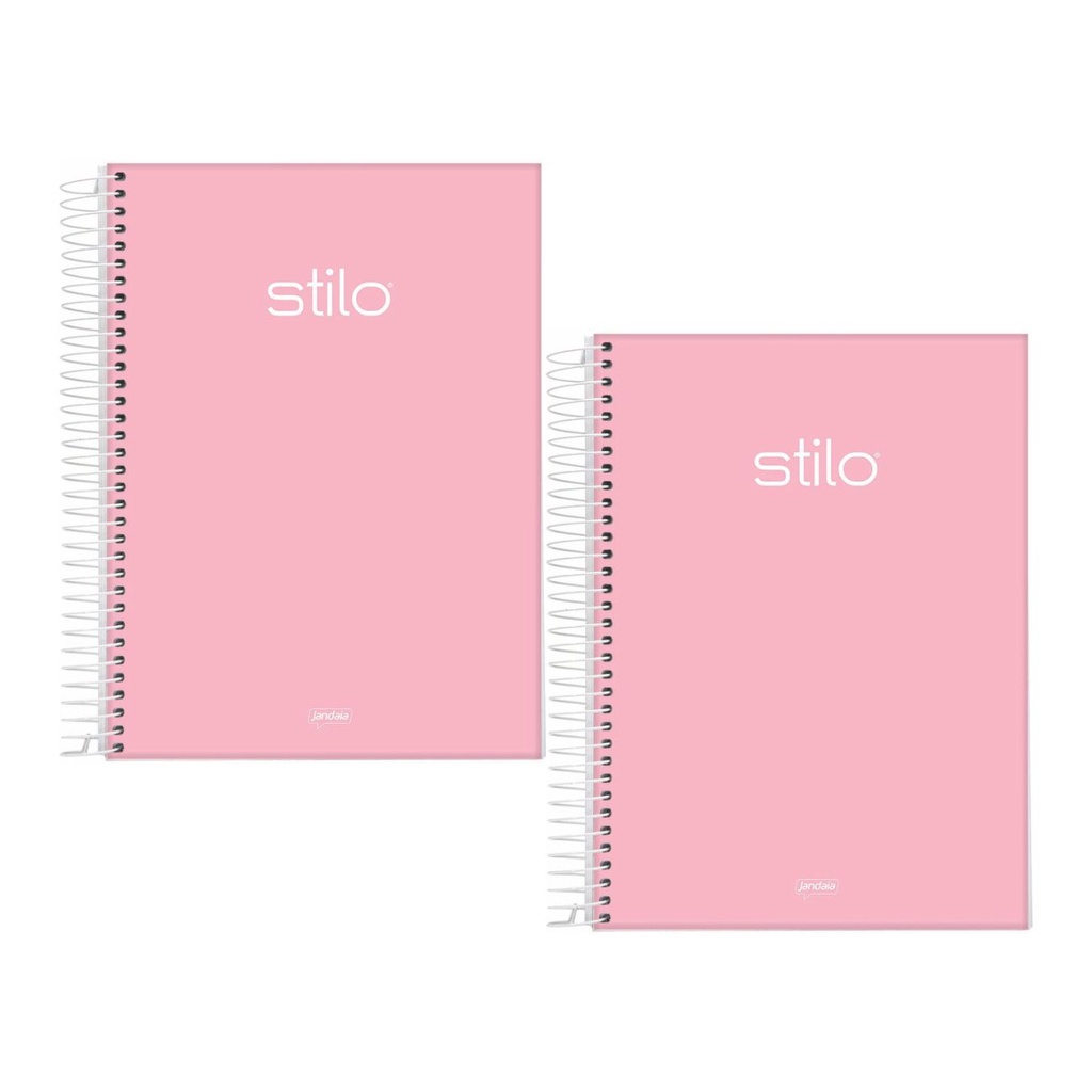 Kit 2 Cadernos Espiral Capa Dura Rosa 10 Matérias 160 Folhas