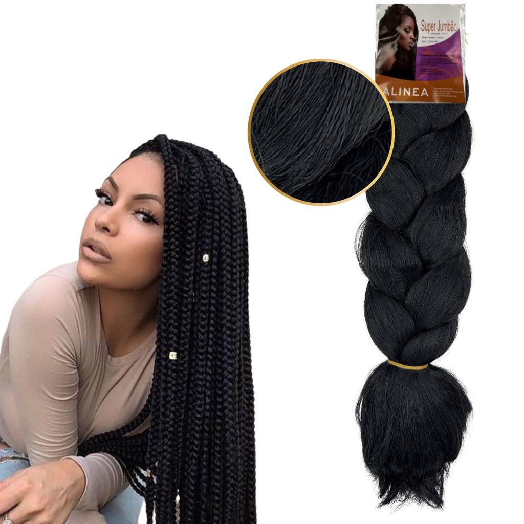 Cabelo Jumbão Jumbo Alinea Tranças Box Braids 390gr | Shopee Brasil