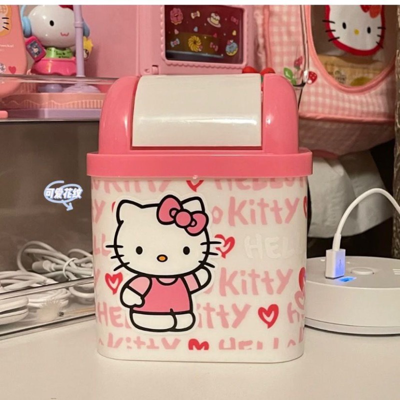 Hello Kitty Sanrio Plush Kawaii Lata De Lixo De Secretária Bonita Carro