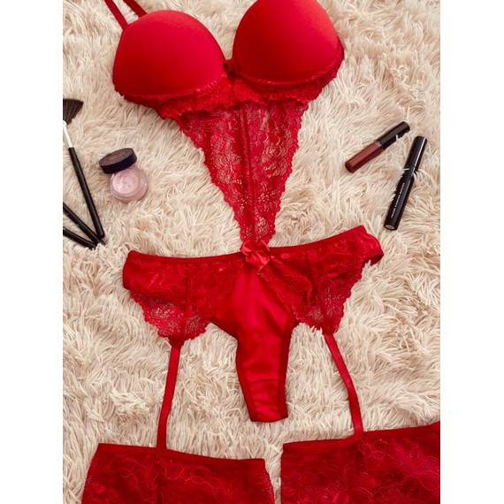 Espartilho Vivi Guedes Com Bojo Renda Cinta Liga Body | Shopee Brasil